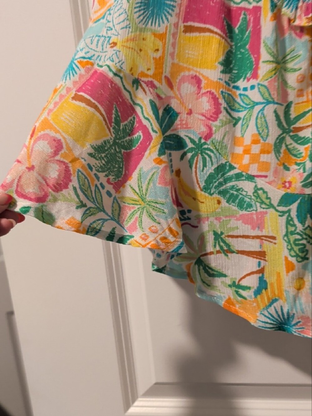 No Boundaries Multicolor Smocked Floral Spaghetti-Strap Romper - Picture 3 of 7